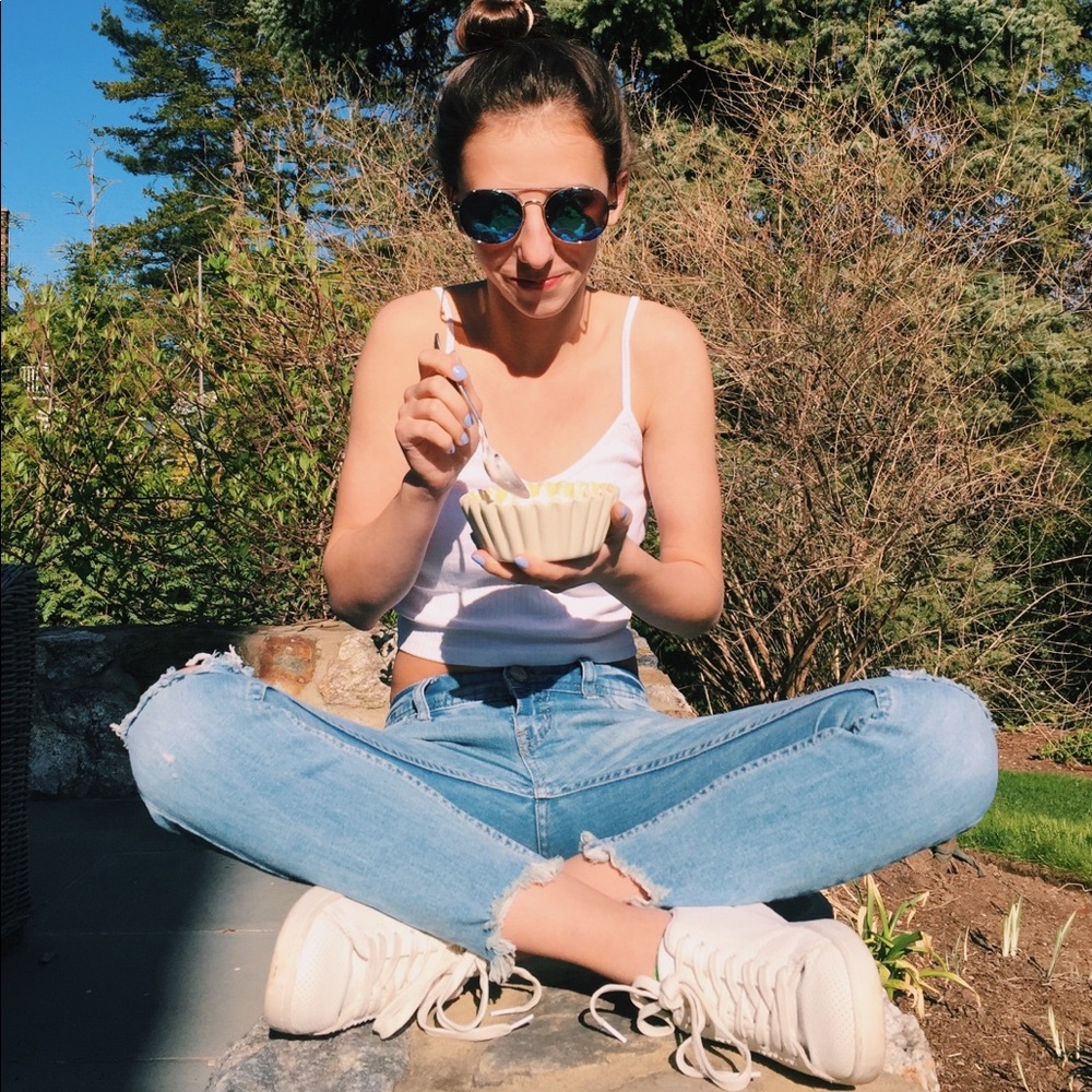 Free people cropped ripped skinny jeans